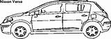 Nissan Coloring Rogue Versa Template Dimensions sketch template