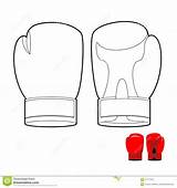 Boxing Gloves Vector Coloring Illustration Sports Book Acces Accessory sketch template