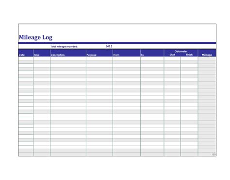 business mileage template excel templates excel templates