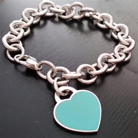 return  tiffany heart tag bracelet  tiffany blue enamel finish   side yelp