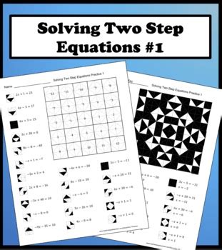 solving  step equations color worksheet practice   aric thomas