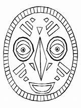 African Mask Coloring Printable Pages Template Masks Craft Tiki Print Kids Africa Clipart Crafts Color Face Templates Adult Library Safari sketch template
