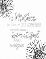 Coloring Mom Pages Printable Mother Mothers Flower Color Quotes Cute Sheets Sheet Beautiful Printables Print Unique Each Card Choose Board sketch template