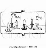 Vintage Retro Illustration Candles Table Clipart Royalty Prawny Vector Ornate Tapers Candelabra Seven sketch template