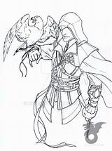 Assassin Ezio Line Krimzon sketch template