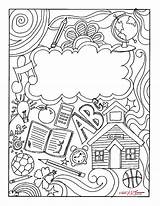 Cover Binder Book Coloring Printable Covers Color School Pages Colouring Templates Back Fun Para Club Caratulas Books Sheets Student Getcolorings sketch template