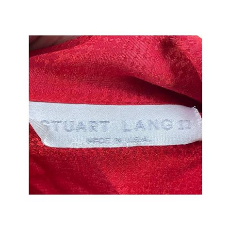 stuart lang ii red satin pleated blouse pussy bow depop