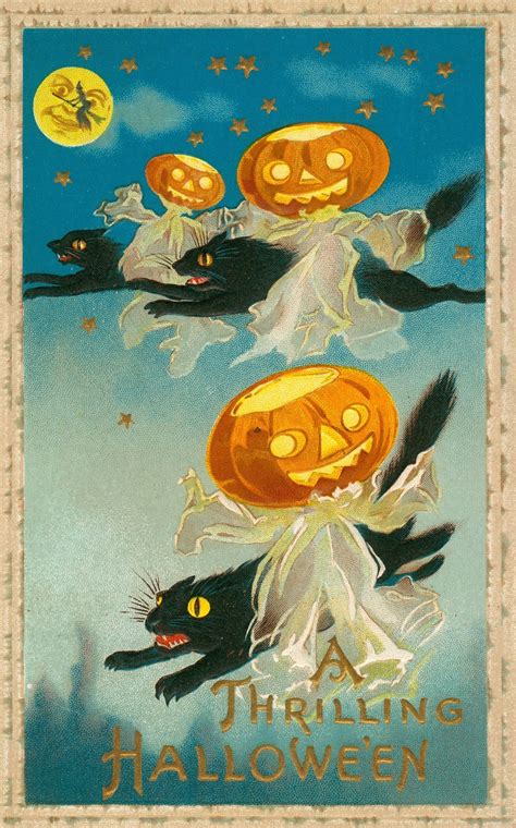 vintage postcards conjure   charmingly traditional picture  halloween