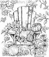 Coloring Pages Fall Scenery Northwoods Adult Scene Pumpkin Autumn Rubber Sheets Adirondack Stamp Drawing Color Scenes Leaves Landscape Books Leaf sketch template