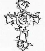 Coloring Pages Cross Roses Rose Skull Visit Crosses Printable Mandala Flower sketch template