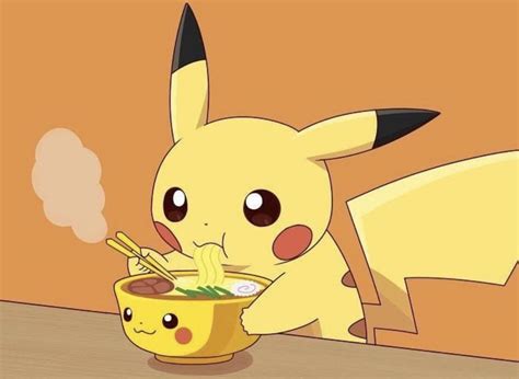 pikachu eating noodles upokecutieyt