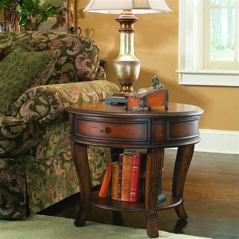 hooker furniture brookhaven  lamp table  distressed clear cherry cymax business