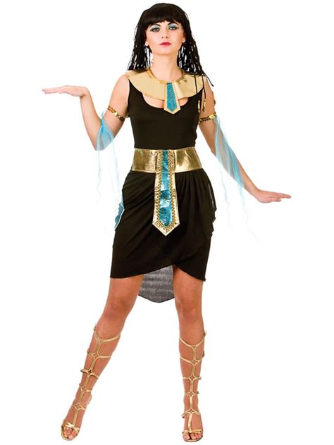 Sexy Egyptian Goddess Ladies Fancy Black Dress Cleopatra