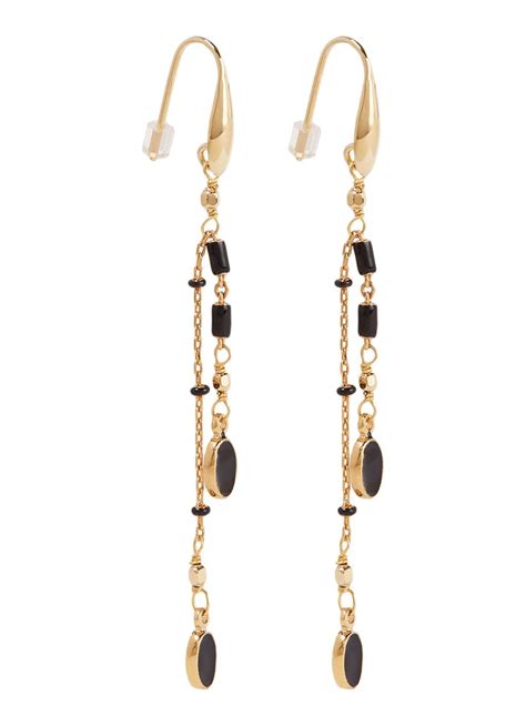 isabel marant casablanca oorhangers met resin goud de bijenkorf