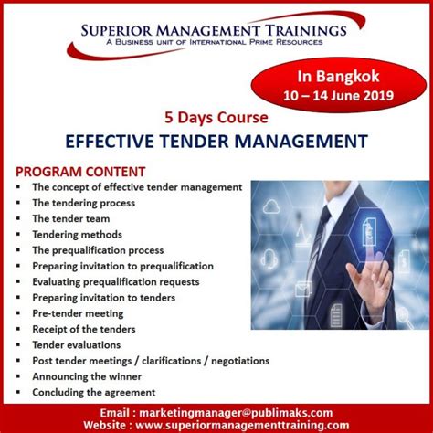 training  bangkok effective tender management   june  publimaks international