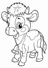Cow Coloring Pages Cartoon Cows Color Getcolorings Printable sketch template