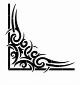 Scroll Corner Tribal Clipart Line Library sketch template