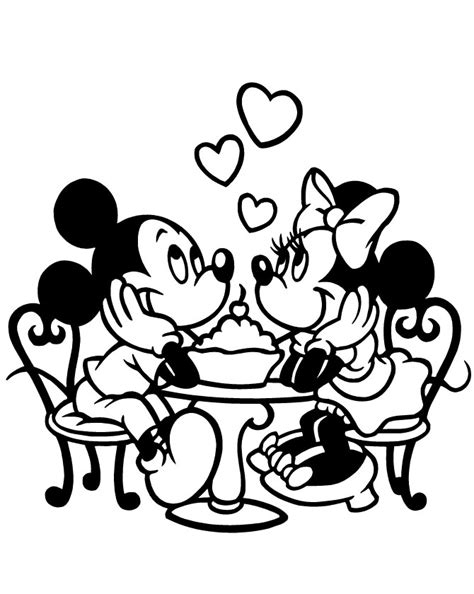 disney mickey  minnie mouse valentine love coloring page