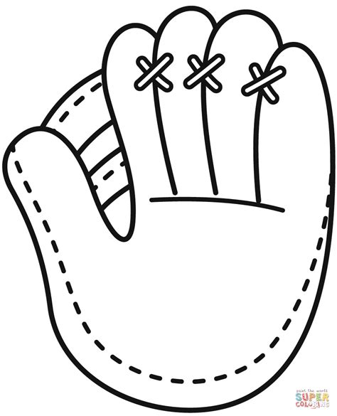 baseball glove coloring page  printable coloring pages