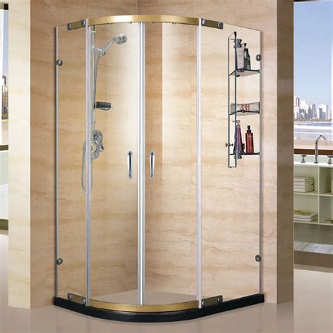 smart glass  bathroom golden  stainless steel  frame shower