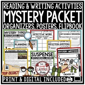 mystery unit reading  writing activities mystery genre print