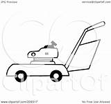 Lawn Mower Clipart Pages Royalty Outlined Coloring Illustration Toon Hit Rf Zero Turn Template sketch template