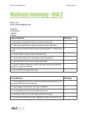 julie wellness inventorypdf career  life management wellness
