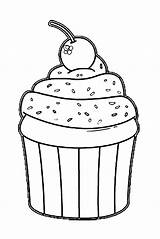 Coloring Cake Cup Cupcake Popular Coloringhome sketch template