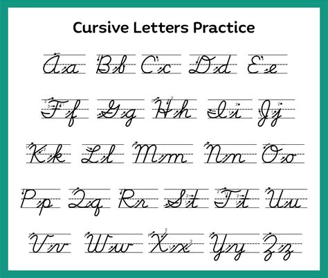 printable cursive letters     printablee