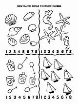 Counting Coloring Pages Printable Educational Kids Color sketch template