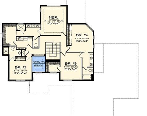 bedroom home plan  upstairs laundry ah architectural designs house plans
