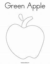 Coloring Apple Apples Green Print Noodle Colouring Pages Color Printable Sheet Sheets Kids Twisty Worksheets Twistynoodle Large Fruit Food Fruits sketch template
