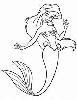 Coloring Ariel Mermaid Little Pages Popular sketch template
