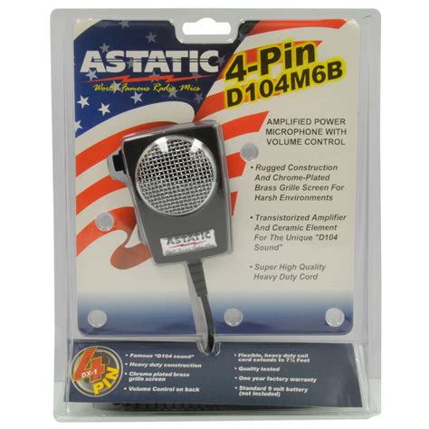 astatic  pin mobile amplified microphone black soft wire astatic