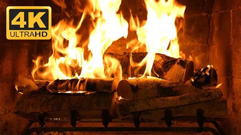 birchwood crackling fireplace  fireplace   home  ultra hd youtube