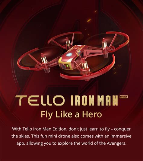 marvel fans tello iron man edition  perfect  learning   fly  drone