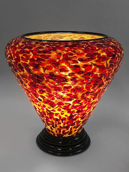 Red And Orange Lamp By Curt Brock Art Glass Table Lamp Artful Home