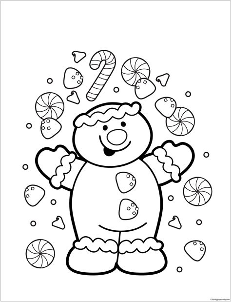 gingerbread coloring pages png  file   fonts