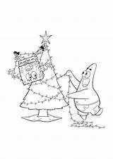 Patrick Christmas Spongebob Coloring Pages Sponge Bob Tree Make sketch template