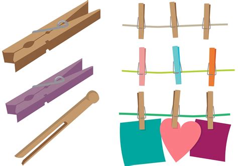 clothespin vector set   vector art stock graphics images
