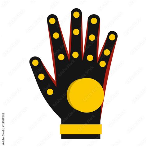 electronic glove icon  flat style isolated  white background technology symbol vector