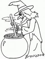 Coloring Witch Pages Kids Print sketch template