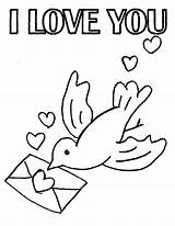 Coloring Pages Printable Kids Valentines Valentine Sheets Color Amor Print Mom Paloma Dibujo Carta Mensajera Una Quotes Educativeprintable Say Message sketch template
