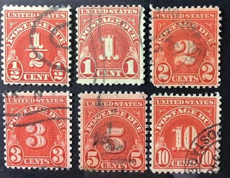 rare united states postage stamp postage due stamps  red etsy