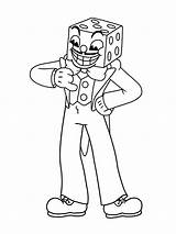 Cuphead Dice Mugman Bosses Coloringonly Gobey Lectoescritura Fichas Beppi Chalice sketch template