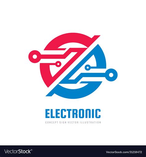 electronic computer chip concept business logo vector image