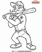 Brewers Bernie Batting Milwaukee Mlb sketch template