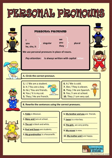 Personal Pronouns English Esl Worksheets Pdf And Doc