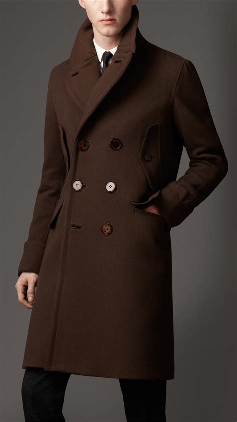 lyst burberry tailored top coat  brown  men