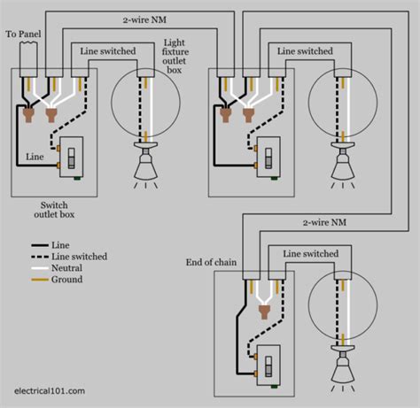 wire multiple light switches diagram